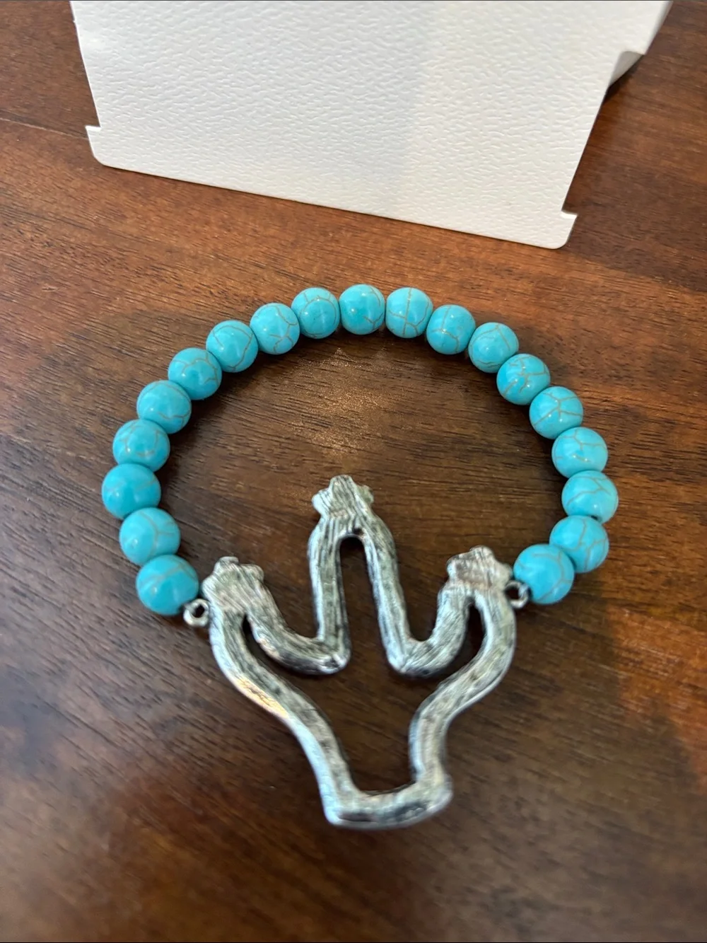 Wildflower Cactus beaded,turquoise stones,rhinestone flowers stretch,Western